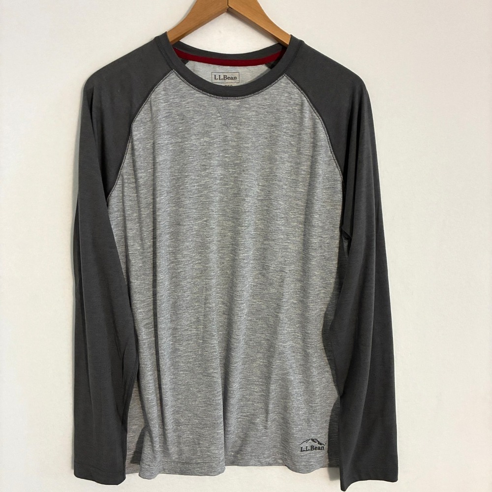 LL Bean Shirt Mens XL Raglan Long Sleeve Baseball Base Layer Gorpcore Outdoors